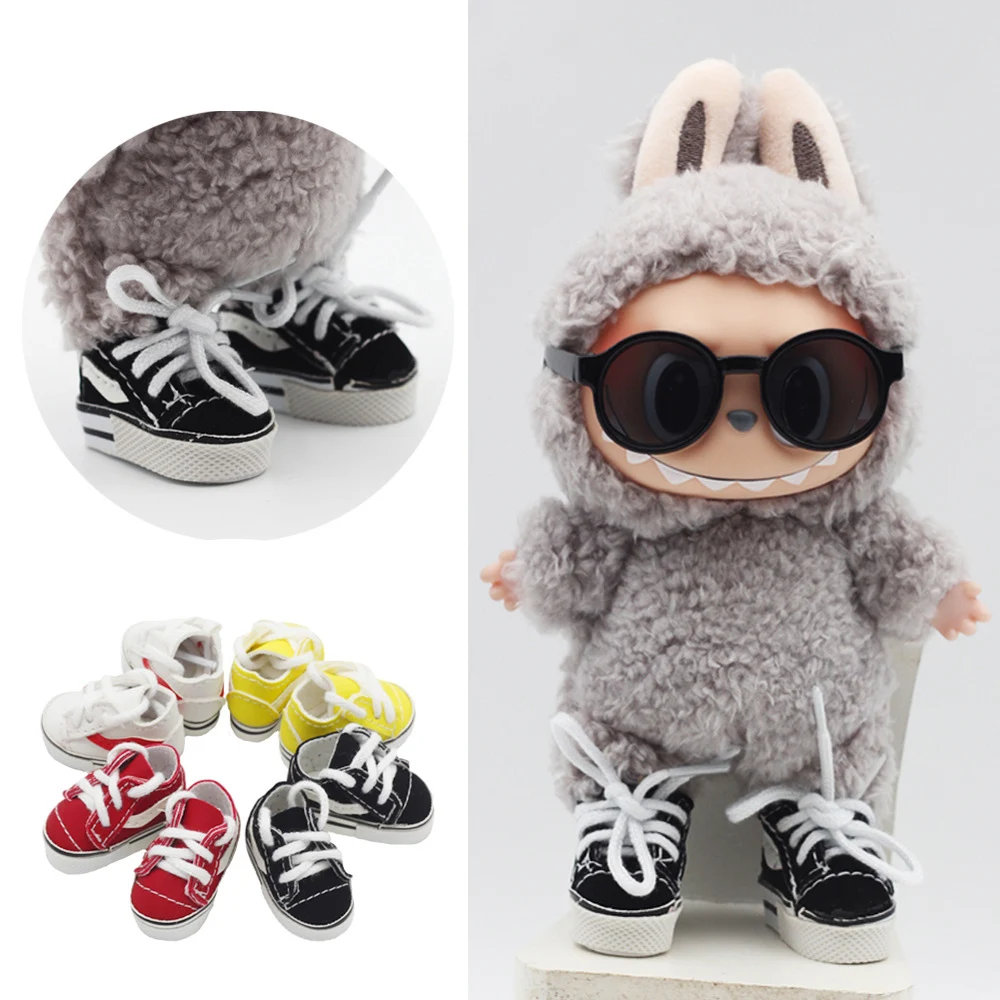 Puppenschuhe Zubehör Puppenspielzeug für Labubu Modeschuhe Casual Canvas Schuhe Puppenzubehör