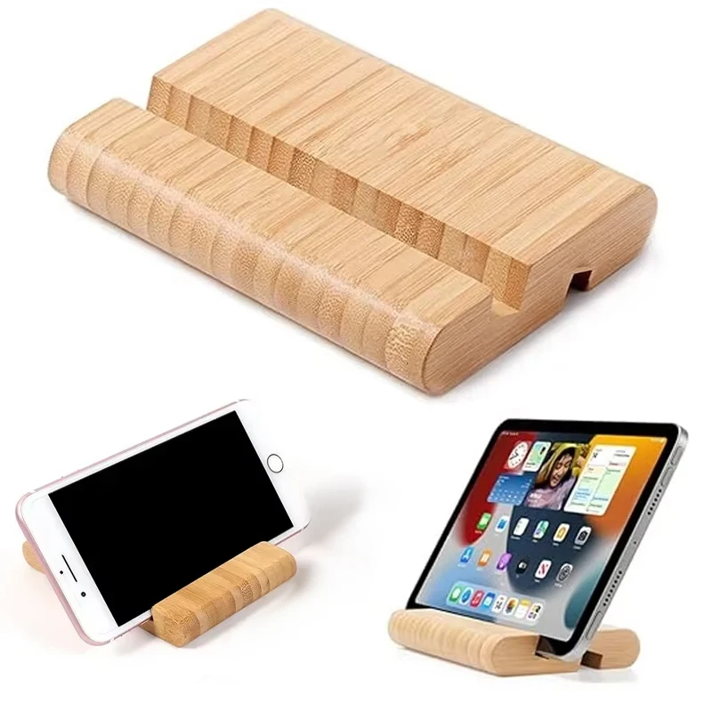 Handy-Ständer, Tablet-Ständer aus Holz für Desktop-Halter, Schreibtisch-Tablet-Halter, mobiler Ständer für iPhone, iPad, Tablets und alle Telefone Image
