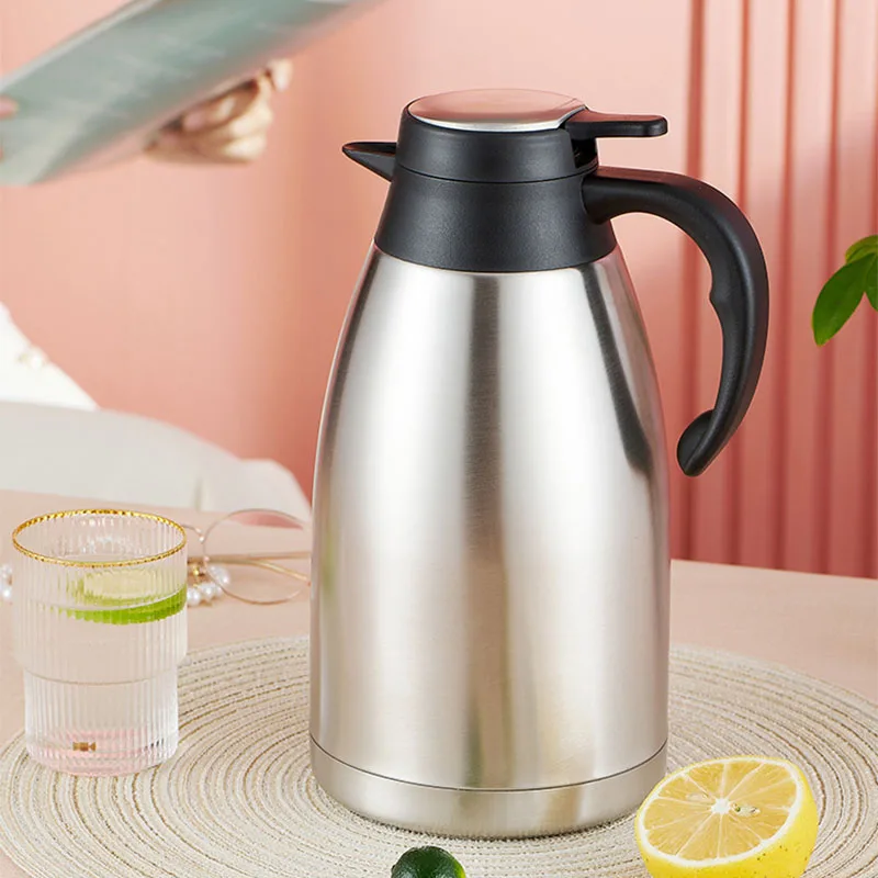 1,5/2 l große Schnabel-Thermo-Teekanne aus Edelstahl, doppelschichtiges Vakuum-Trinkset, Wärmflasche für Haushalt/Camping Image