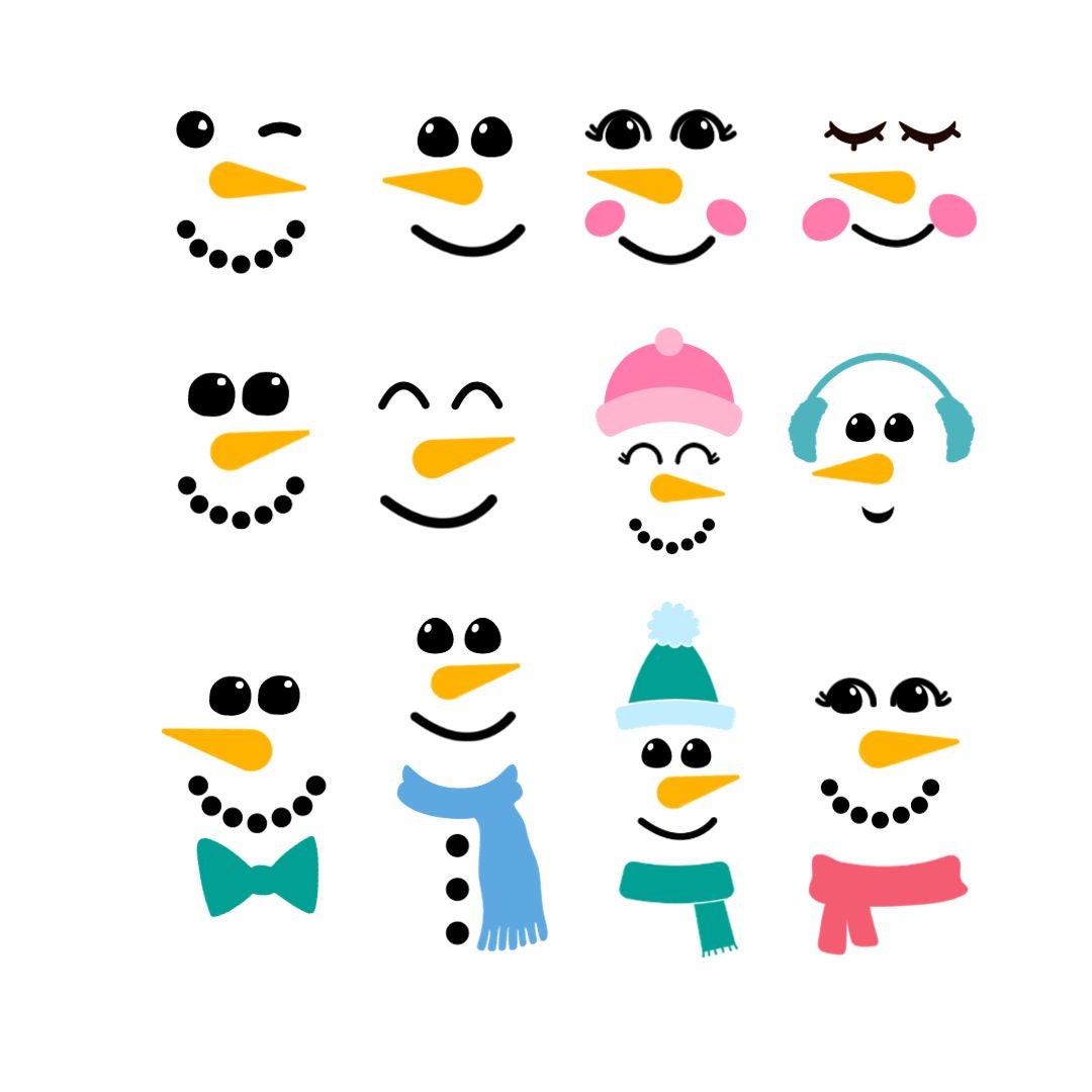 Pupazzo di neve faccia Svg pupazzo di neve Svg pupazzo di neve PNG pupazzo di neve Clipart Natale Svg pupazzo di neve tagliare File pupazzo di neve Cr