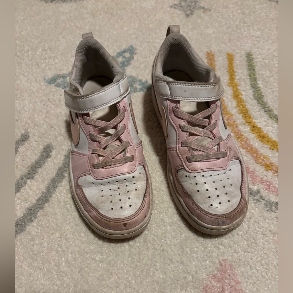 Nike Shoes | Kids Nike Dunks Low Pink And White Nike Velcro Top , 2 Y | Color: Pink/White | Size: 2g