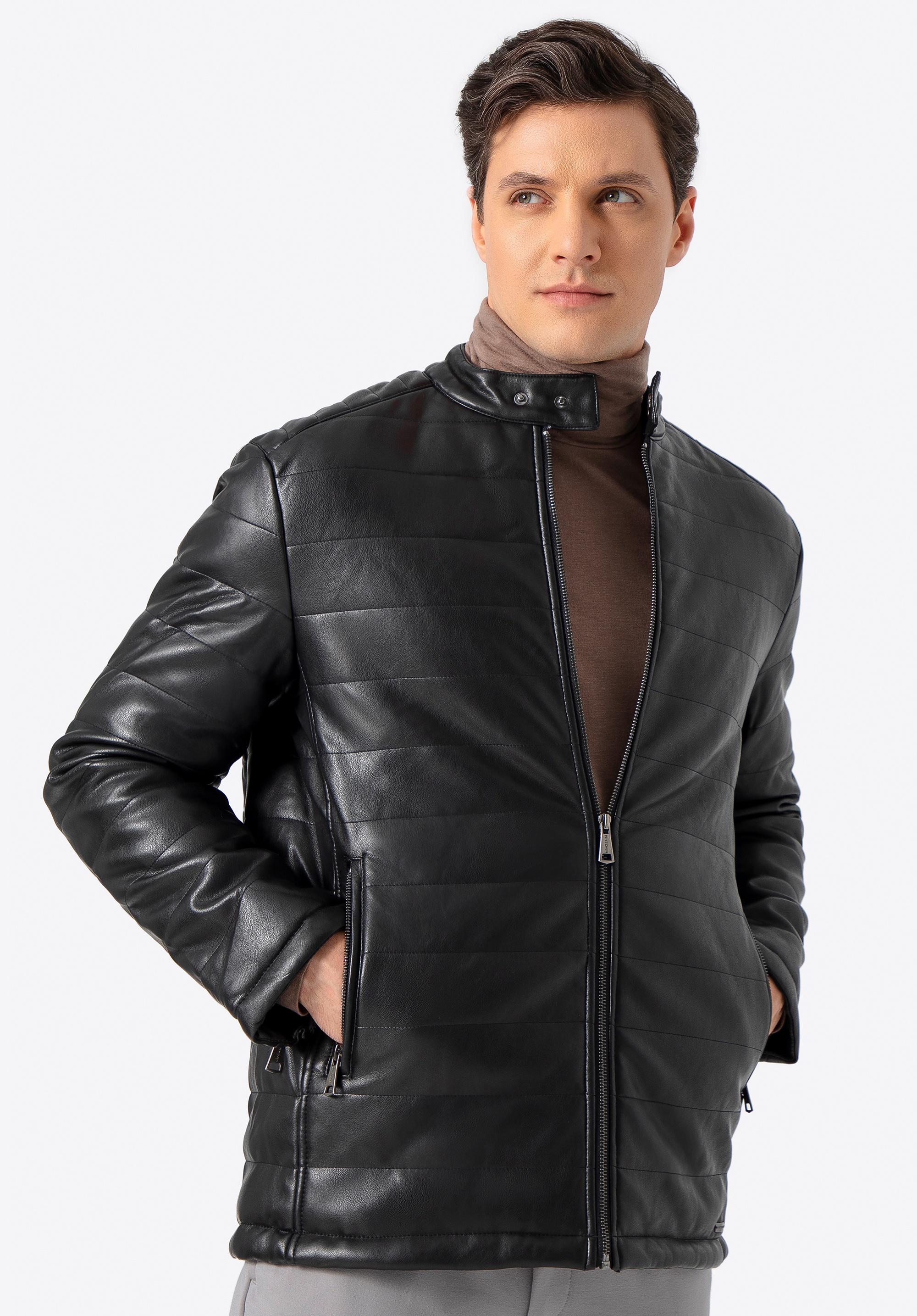 Wittchen Herren-Steppjacke aus schwarzem Öko-Leder Image