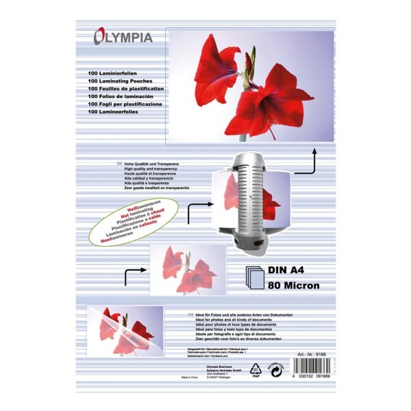 Olympia Laminierfolien-Set 80 µm A4 / A5 / A6 Image