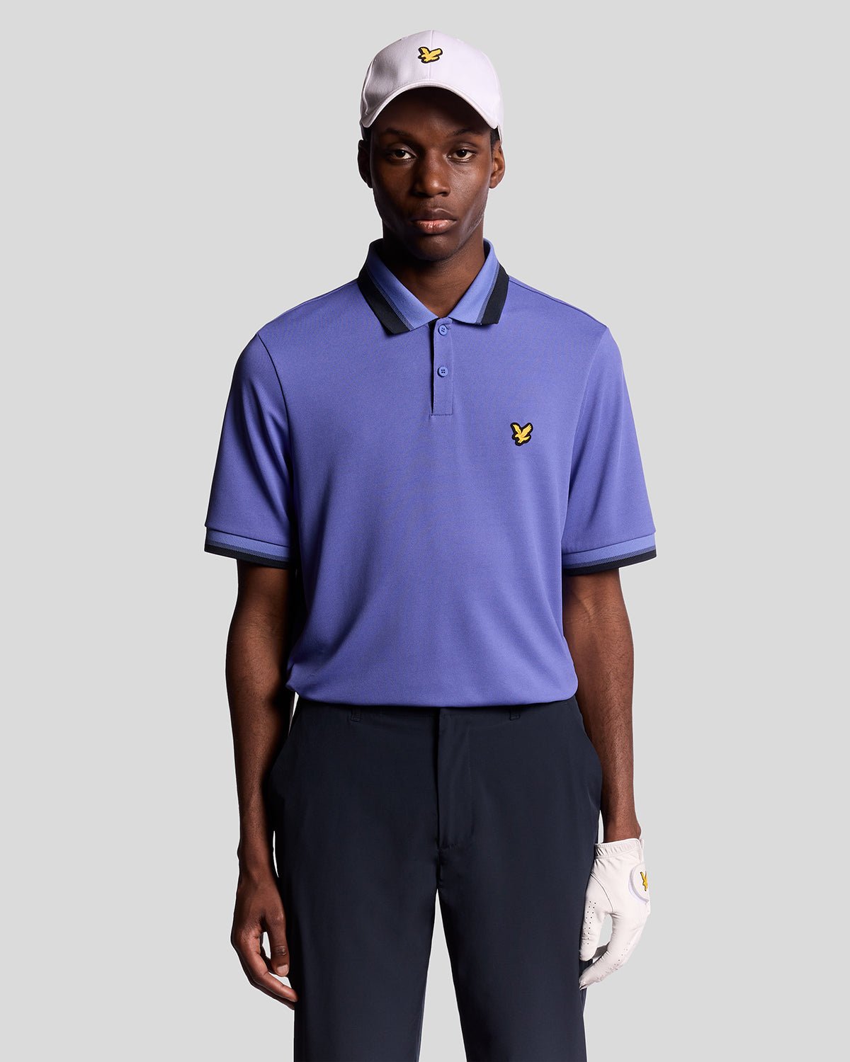 Lyle & Scott Poloshirt mit Golf-Rippstrick – Blau Image