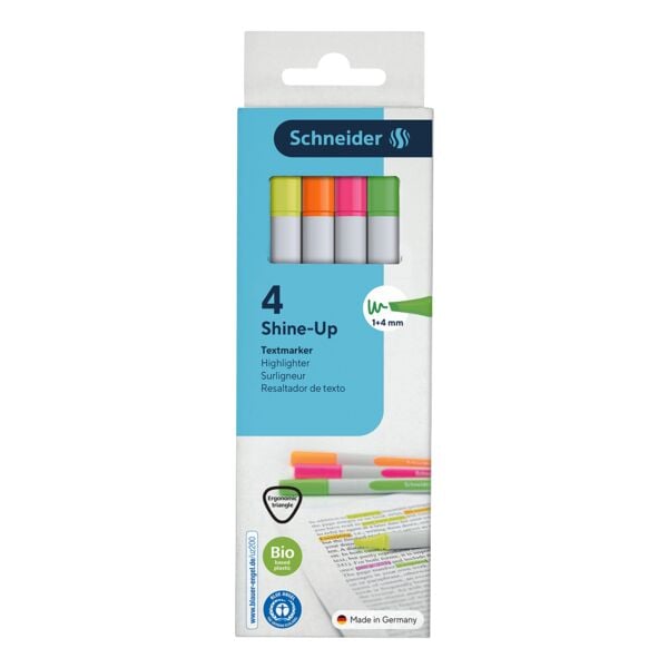 Schneider Textmarker »Shine-Up« 4 Stück farbsortiert Image