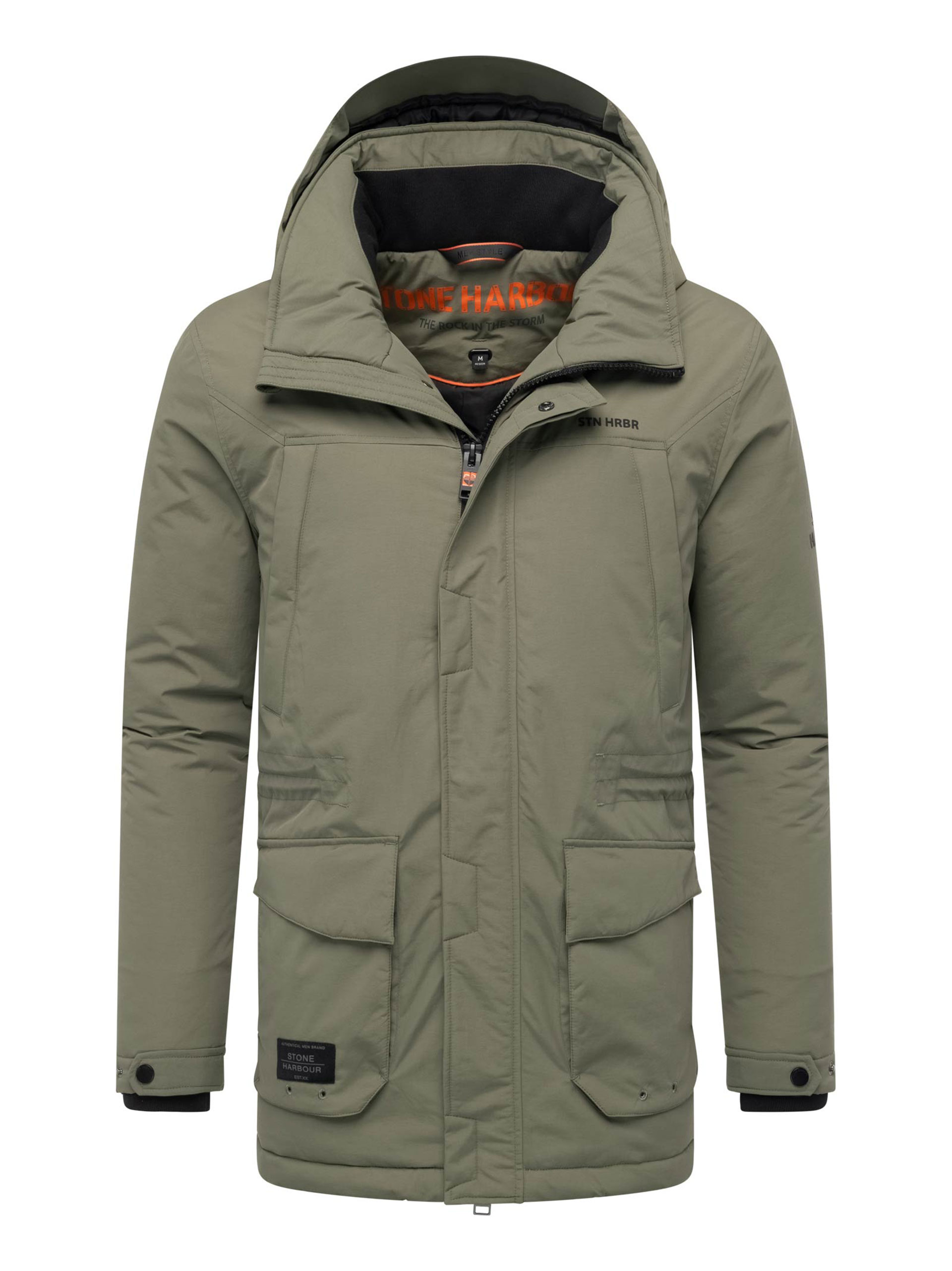 Stone Harbour Herren Parka Wadiim mit Kapuze & Zwei-Wege-Reißverschluss Image