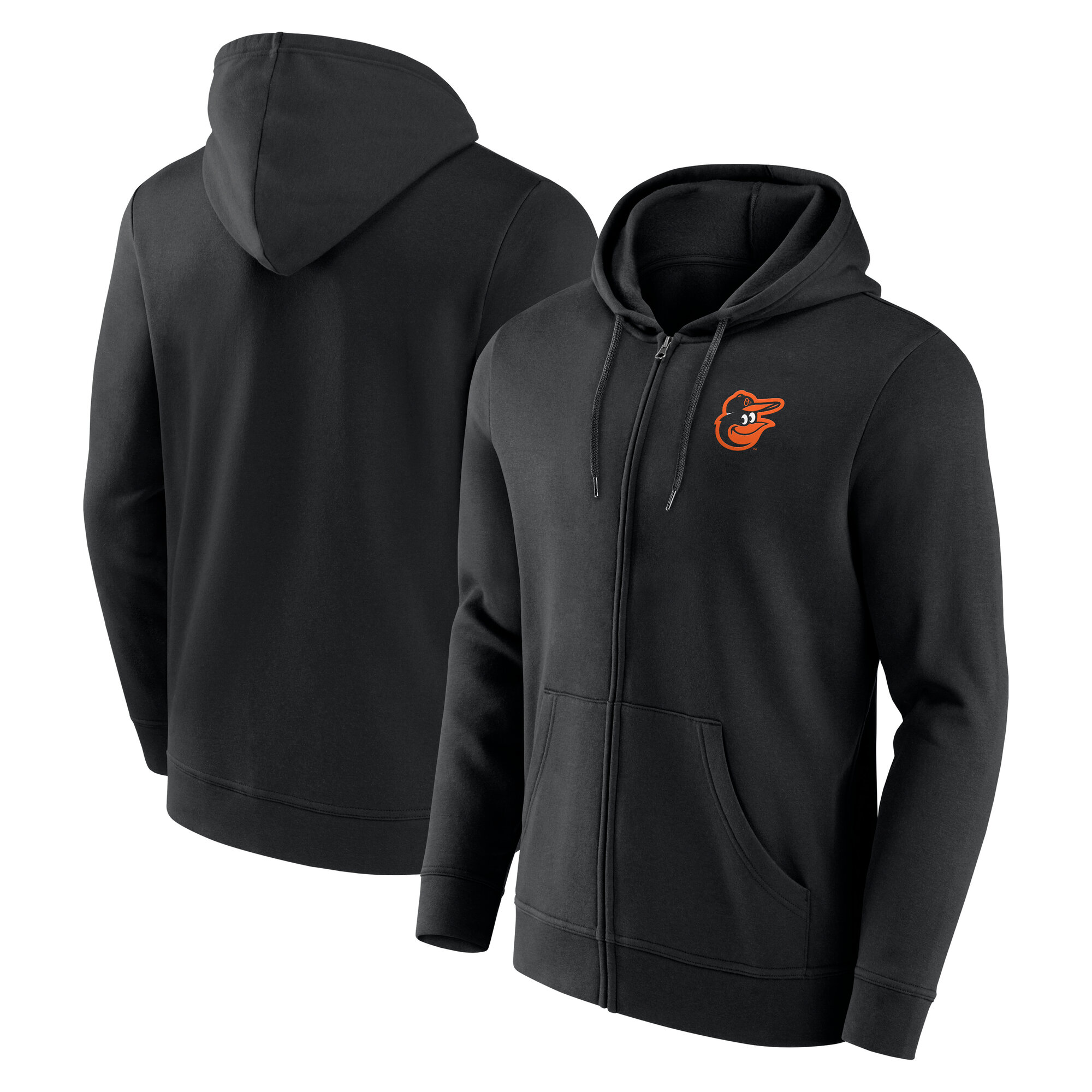 Baltimore Orioles Kapuzenpullover mit Primärlogo und durchgehendem Reißverschluss – Herren Image