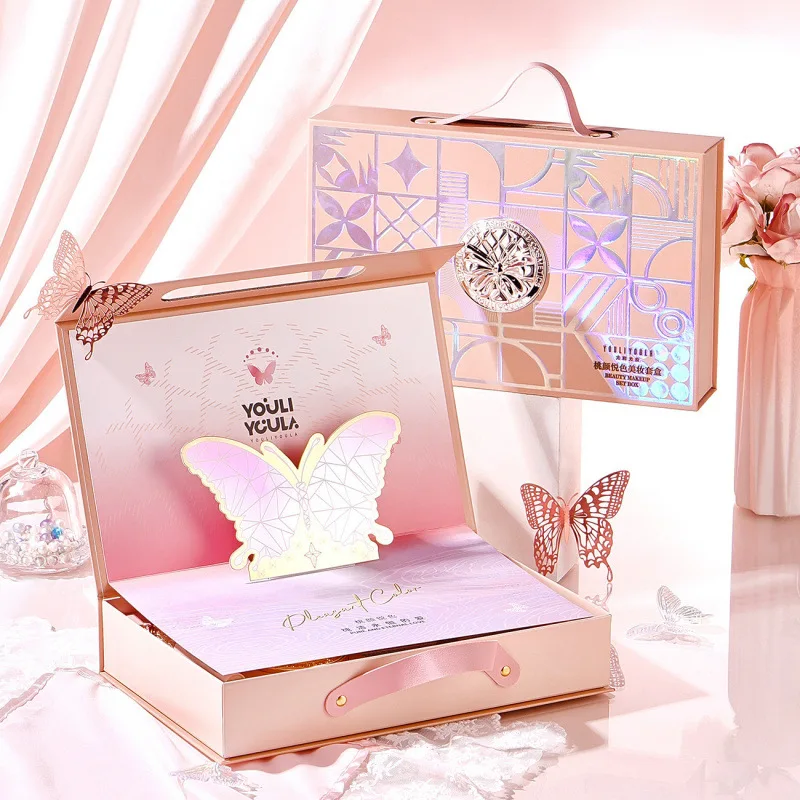 Peach Yanyue Butterfly Makeup Set Concealer Air Cushion Loose Powder Makeup Combination Beauty Set Festival Image