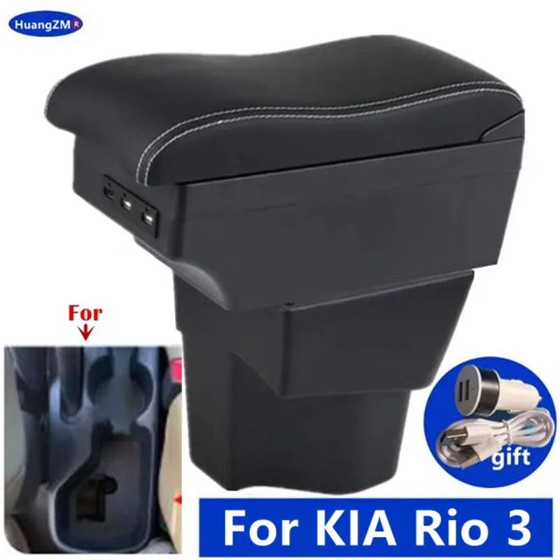 Für KIA Rio 3 Armlehne Box KIA K2 X-line Rio 3 2011 2012 2013 2014 2015 2016 Auto Lagerung box Innen Nachrüstung Auto Zubehör Image