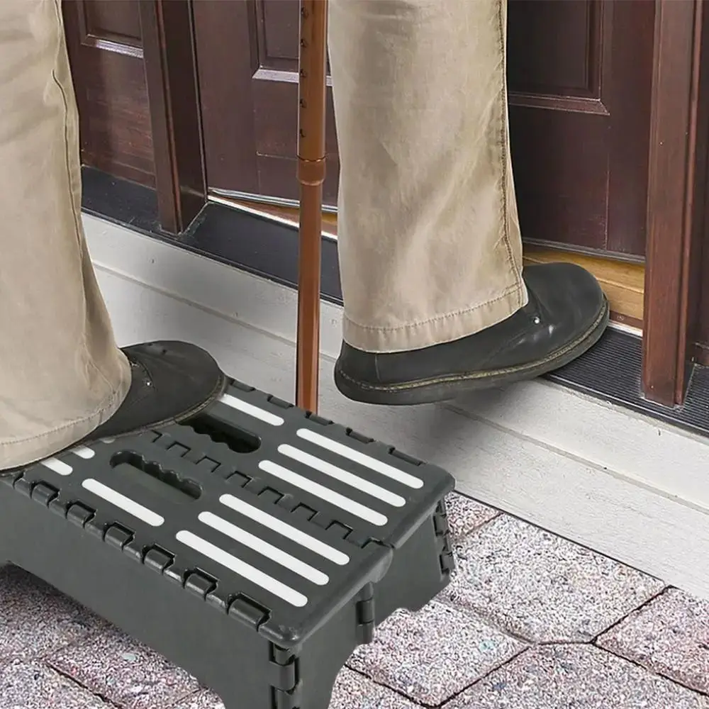 Praktischer, rutschfester One-Step-Hocker, zusammenklappbarer Sicherheits-Mobilitäts-Tritthocker, extra breites Pedal, hohe Treppe, Badezimmer