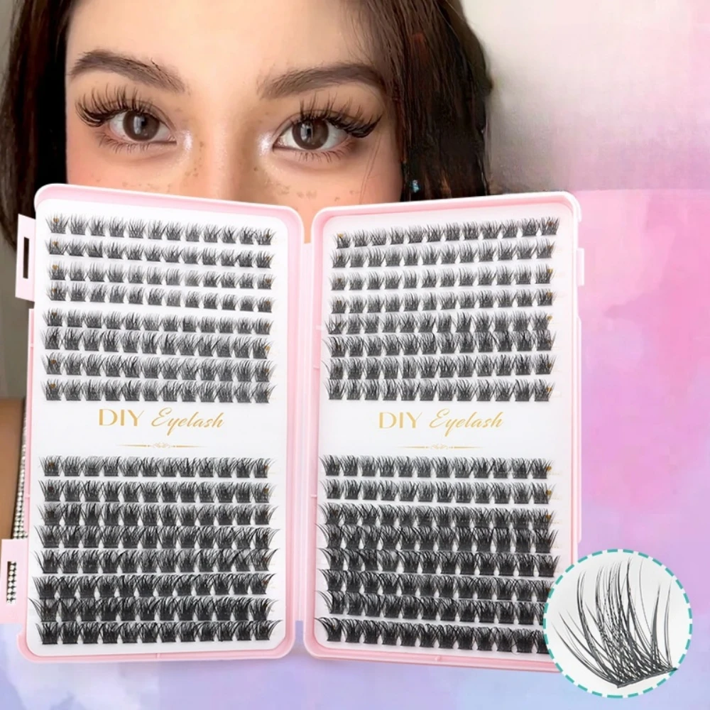 384-teiliges Wimpernverlängerungsset – individuelle Wimpernsets, D-Curl, mehrere Längen, einfach anzuwenden für Make-up-Bücher zu Hause. Image