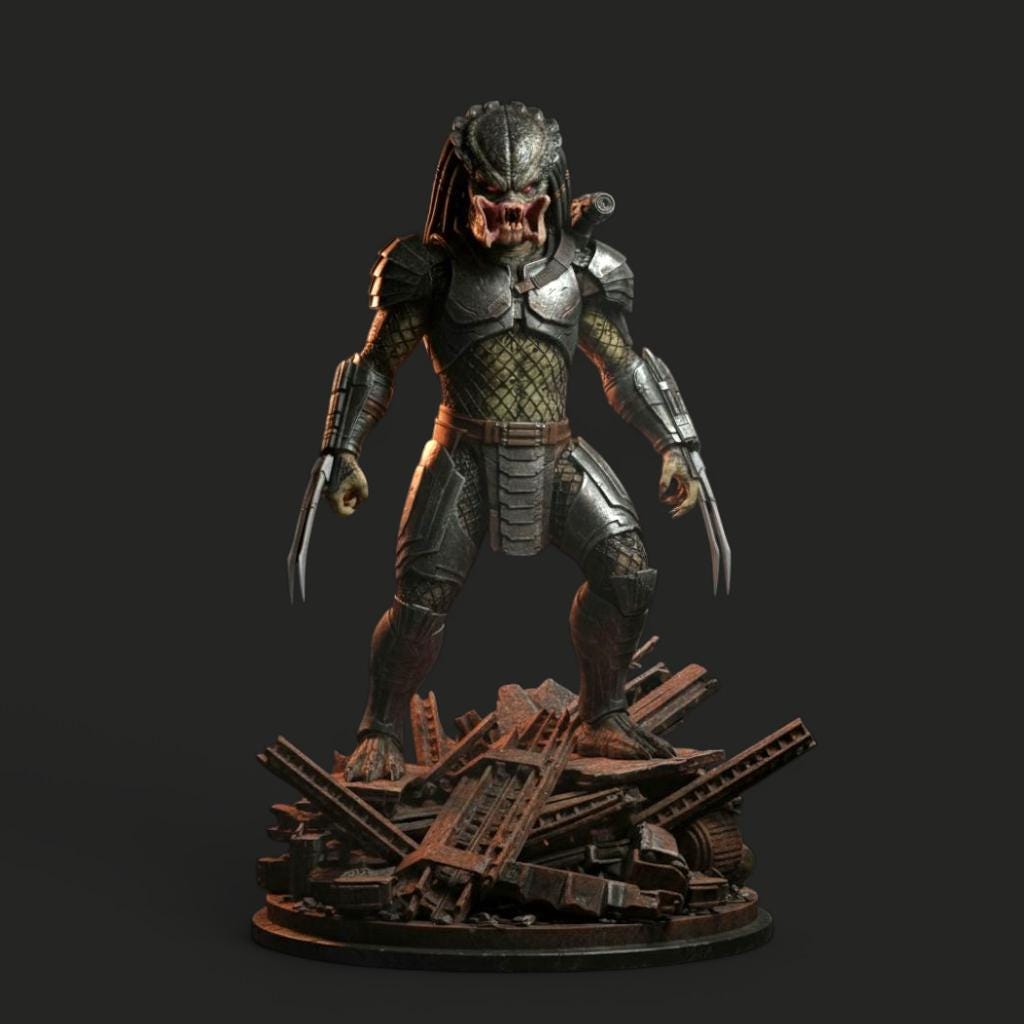 Modello 3D Predator: file STL della statua di Predator, file STL di Alien, file di stampa 3D Predator, modello 3D di alta qualità, modello 3D della st