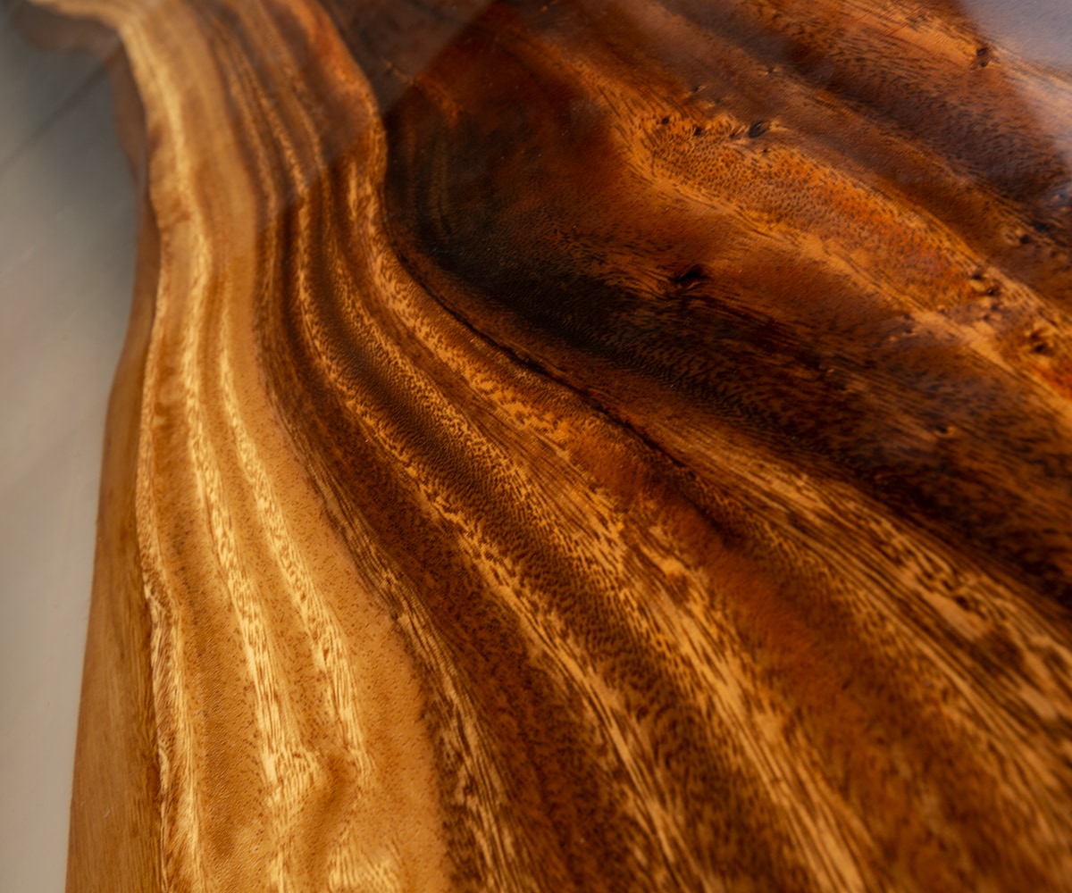 DELIFE Tischplatte Suar 270 cm Epoxid Transparent Unikat Nr. 22115, Massivholzplatten Image