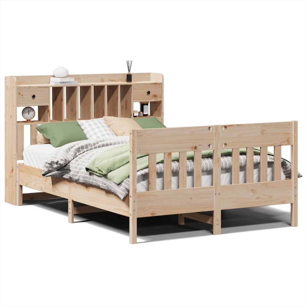 vidaXL Massivholzbett ohne Matratze 140x190 cm Kiefernholz Image