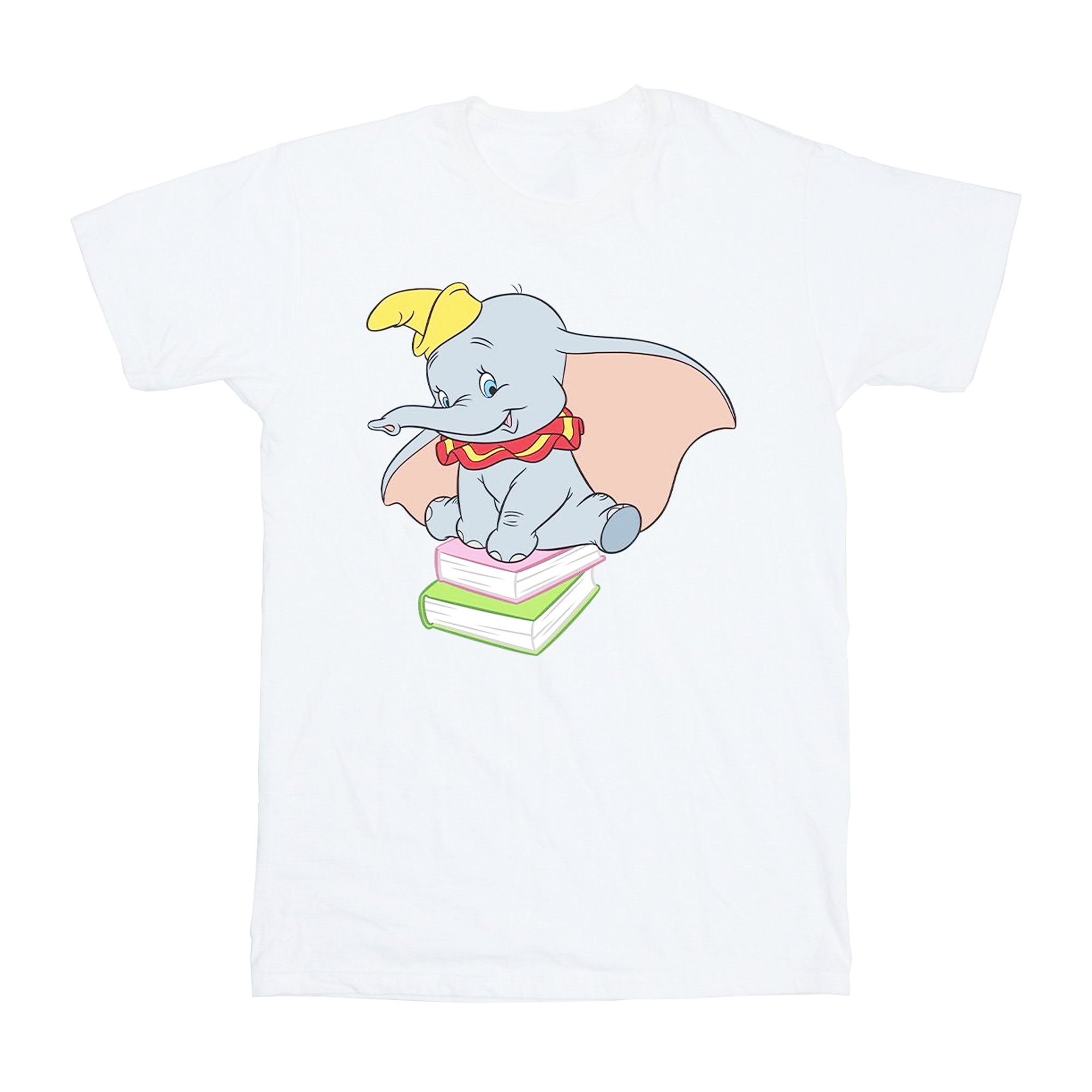 Disney - "Dumbo Sitting On Books" T-Shirt für Mädchen (Weiß) Image