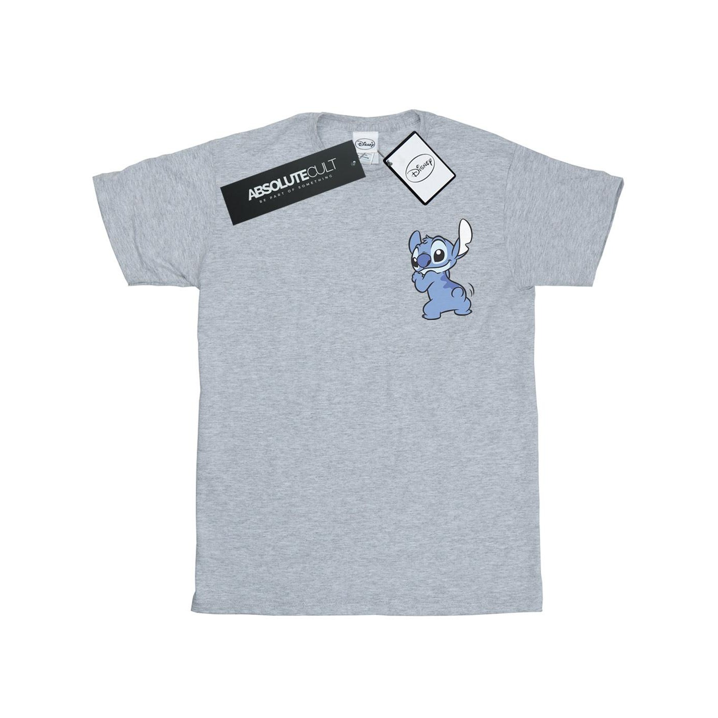 Disney - "Lilo And Stitch Stitch Backside Breast Print" T-Shirt für Mädchen (Grau) Image