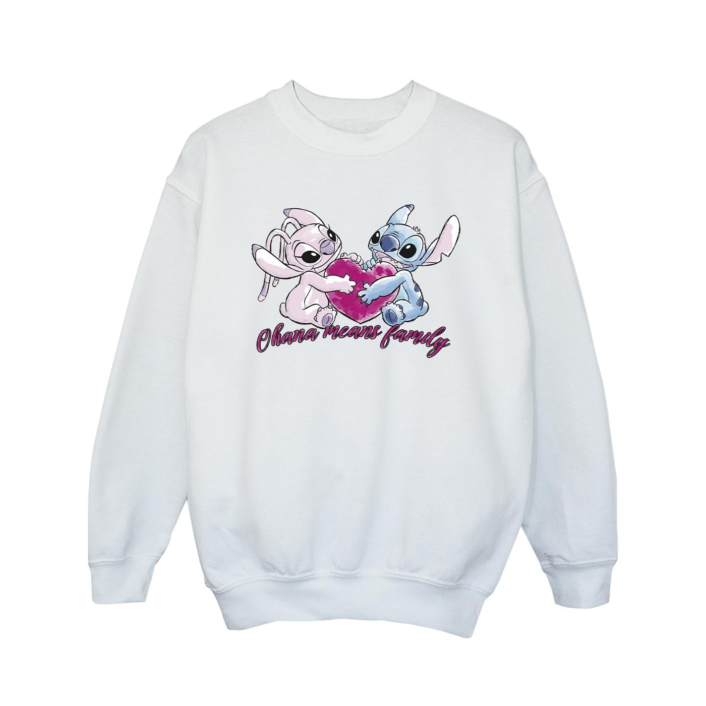 Disney - "Lilo And Stitch Ohana Heart With Angel" Sweatshirt für Mädchen (Weiß) Image