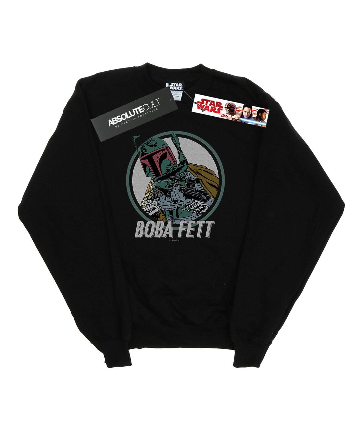 Star Wars Mens Boba Fett Retro Circle Sweatshirt (Noir) Image
