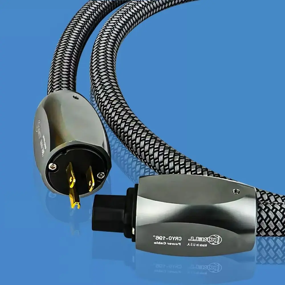 HIFI CRYO196 Stromkabel US/EU/AU Audiophiles Netzkabel für Verstärker CD-Player EU Power Line Green Braid Hifi Stromkabel Image