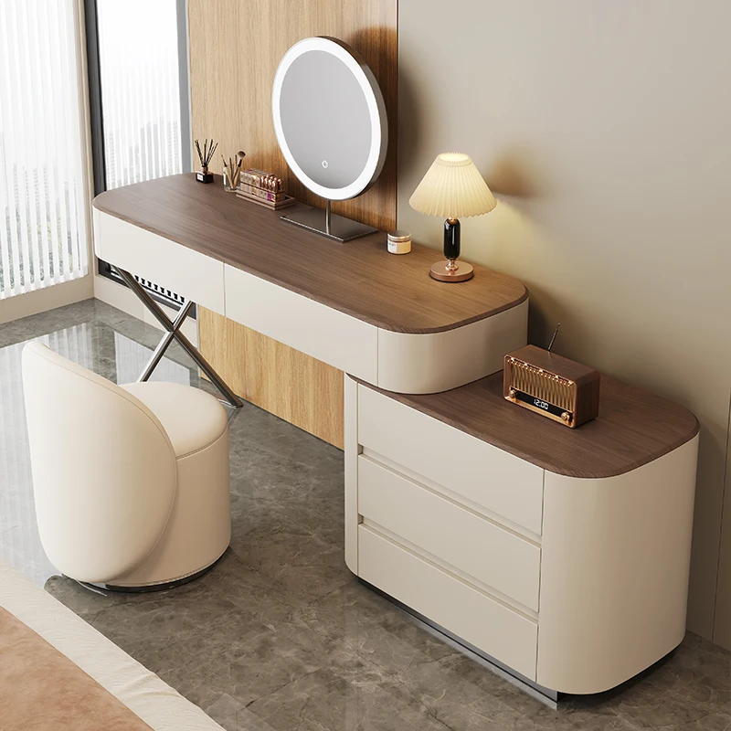 Holz Braun Schminktisch Dest Europa Einfache Lange Moderne Make-Up Schminktisch Spiegel Schublade Tocador De Maquillaje Möbel Hause