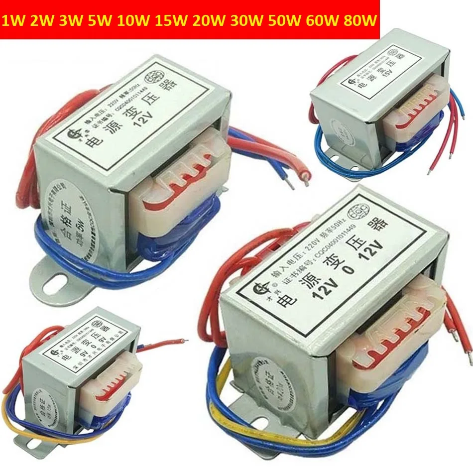 1W 2W 3W 5W 10W 20W 30W 50W 60W 80W 100W Leistungstransformator Eingang AC 220V 50HZ Ausgang AC 6V 9V 12V 15V 18V 24V Einzel/Doppel Image