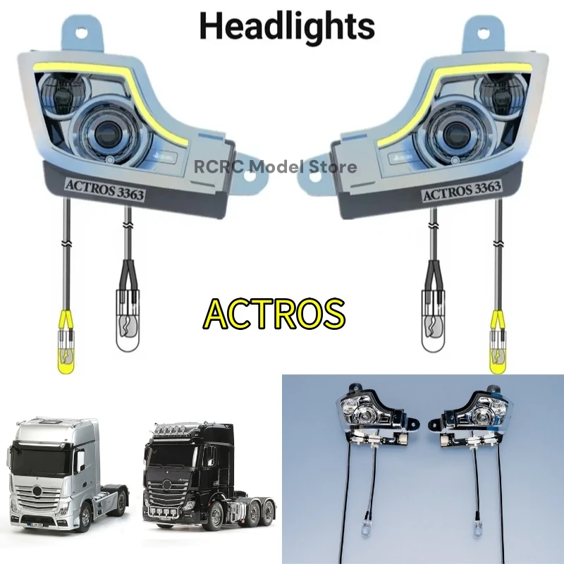 1/14 RC Spielzeug Lkw ACTROS Scheinwerfer Rücklicht Beleuchtung System Für Tamiya ACTROS 1/14 RC Traktor Lkw DIY Teile Zubehör