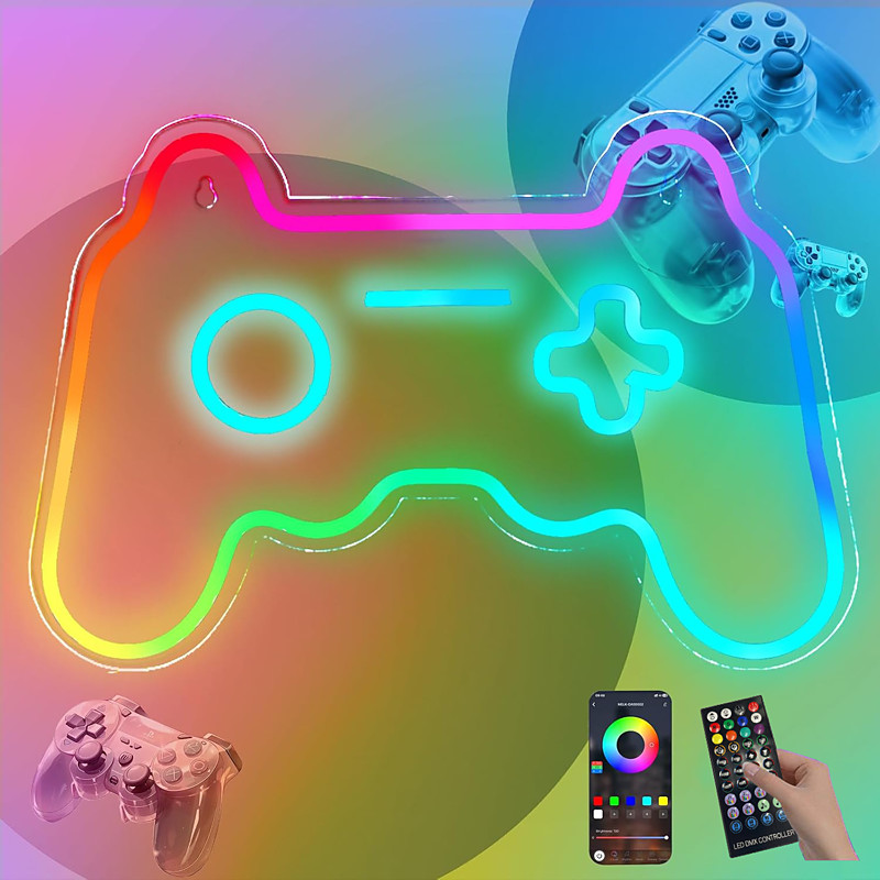 Colorful neon lights, e-sports room, game hall, RGB decorative wall lights, pendant lights, USB powered remote control