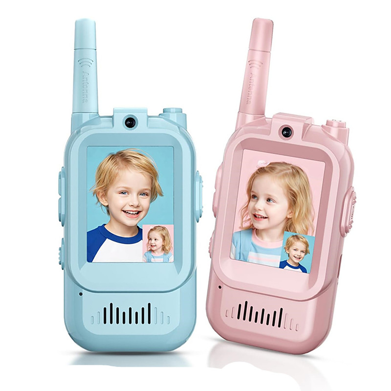 2.0-inch Screen Kids Walkie-Talkie Real-Time Video Voice-Changing Chat Indoor/Outdoor Toy Ideal for Family Games Outdoors Camping Hiking