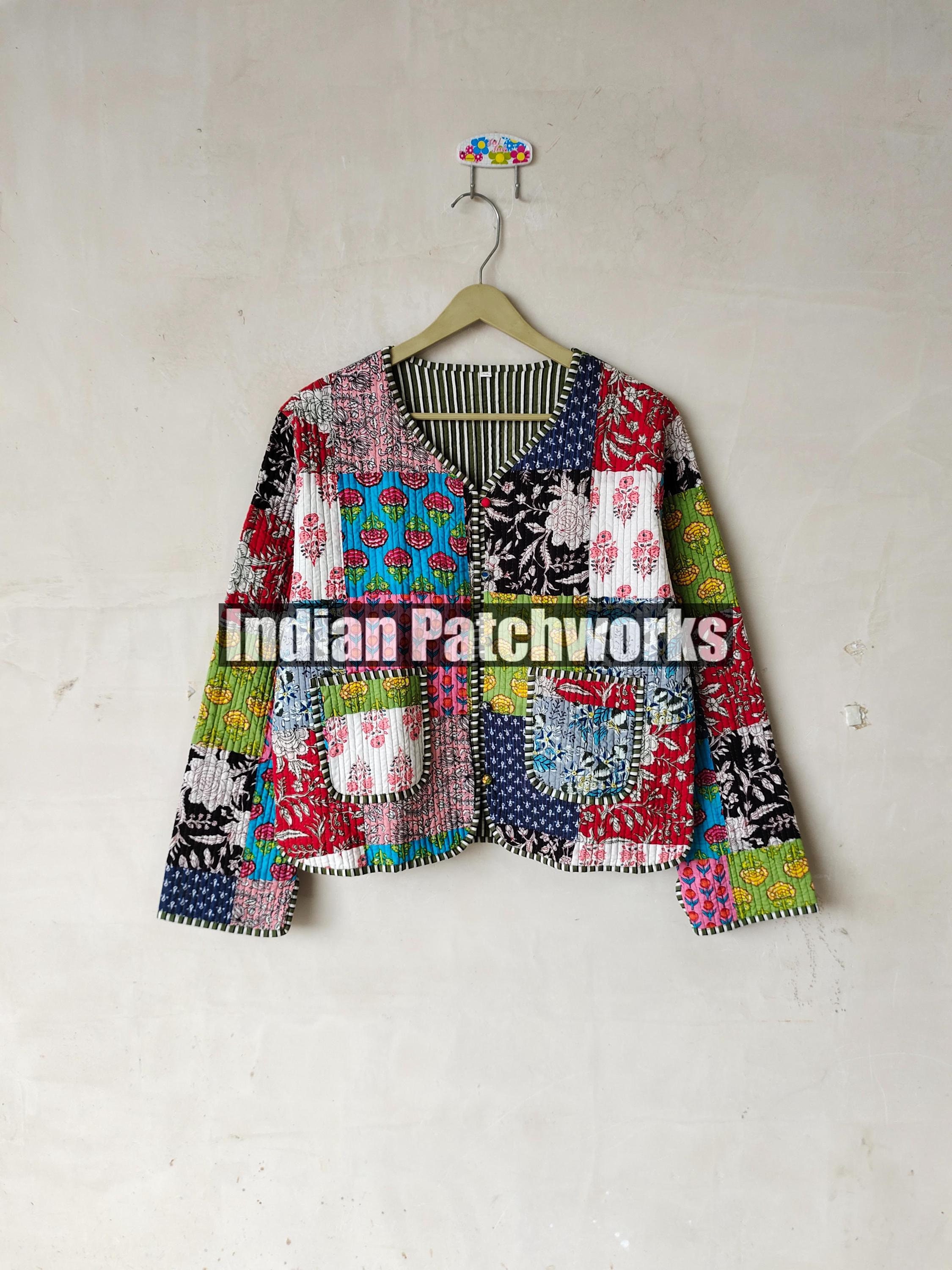 Giacca invernale Giacca di cotone Giacca trapuntata Giacca patchwork Giacca in lenzuolo di cotone Giacca di cotone da donna Giacca reversibile Giacca