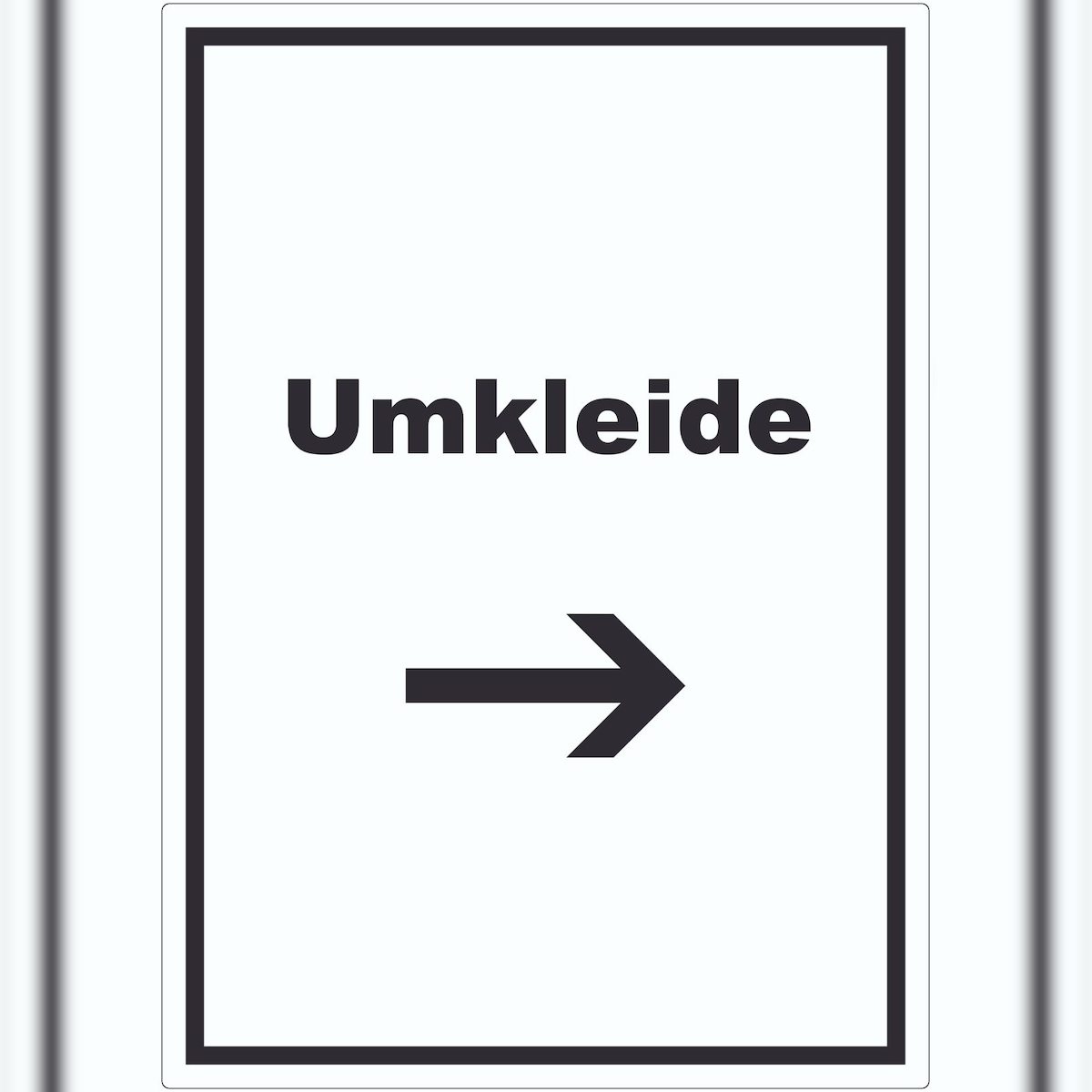 HB-Druck Umkleide Aufkleber mit Text und Richtungspfeil rechts Ankleide Kabine hochkant A2 (420x594mm) Image