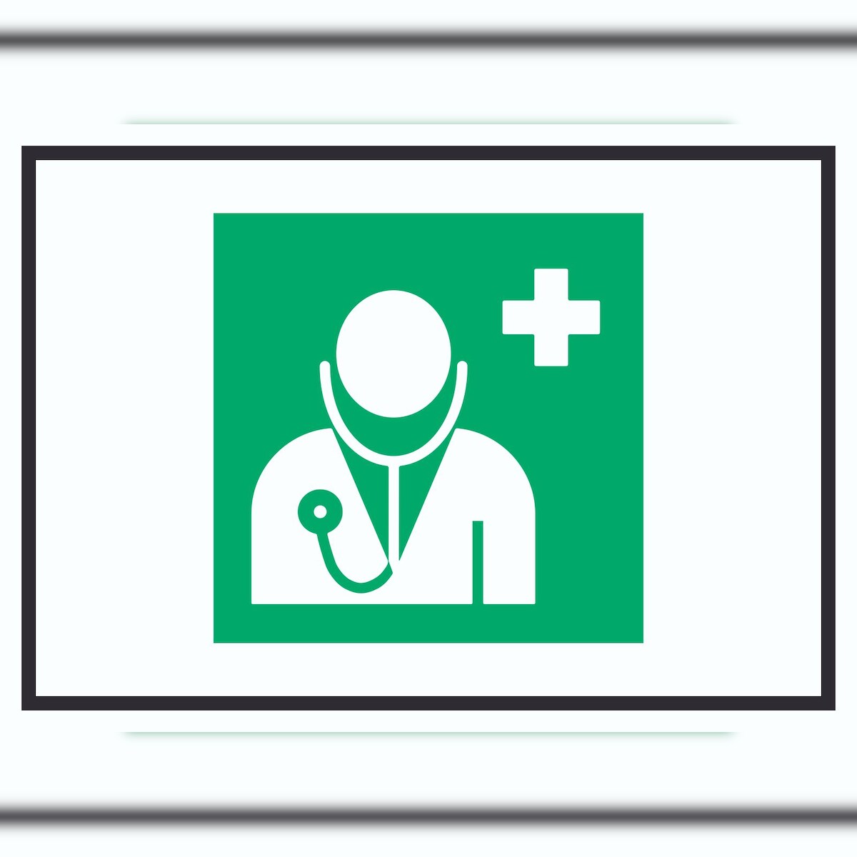 HB-Druck Arzt Symbol A4 Rückseite selbstklebend Schild Image