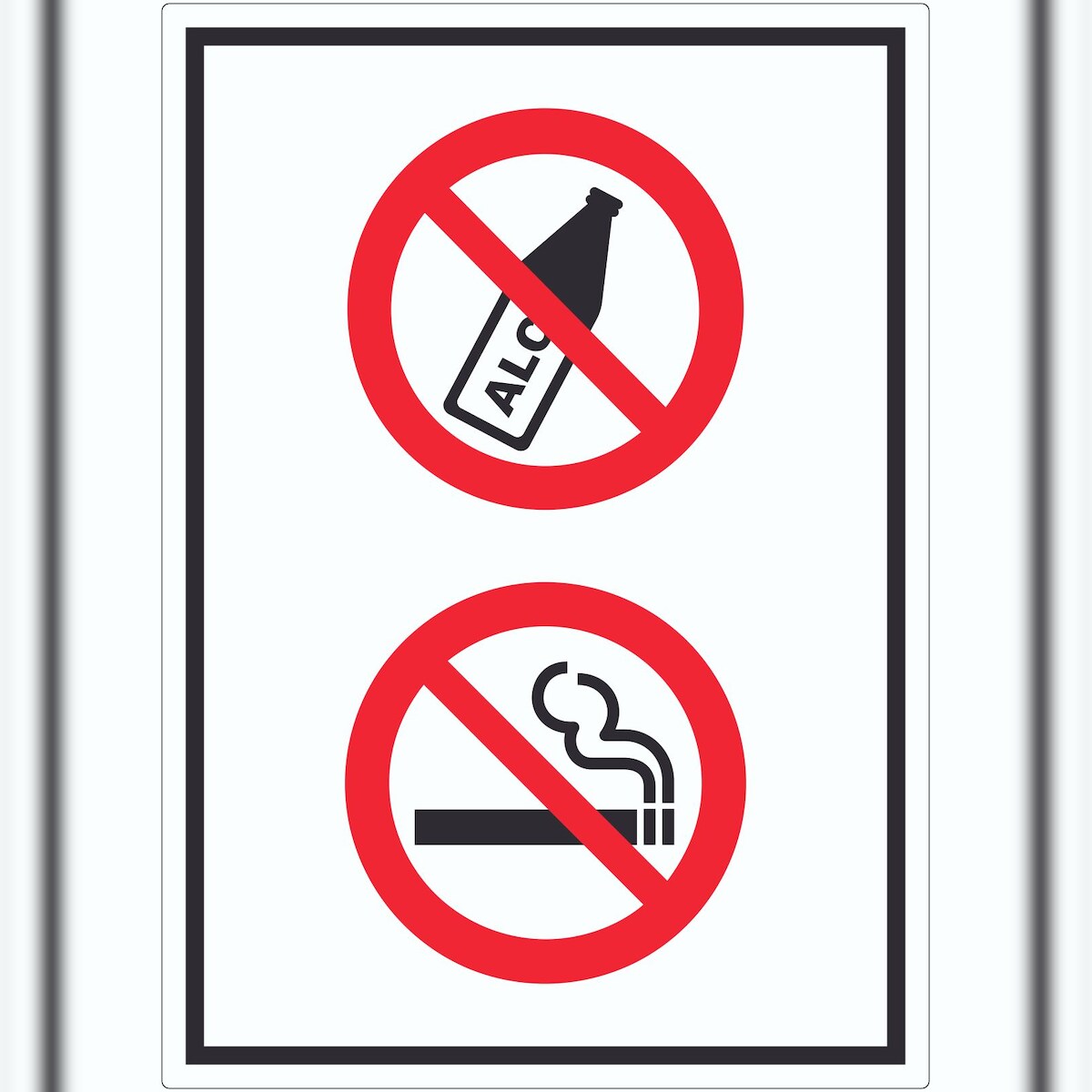 HB-Druck Aufkleber Alkohol Rauchen verboten Symbol A5 (148x210mm) Image