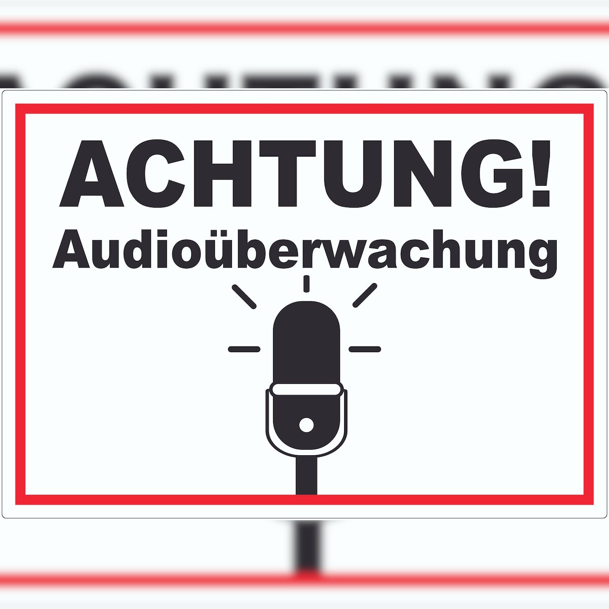 HB-Druck Achtung Audioüberwachung Aufkleber A5 (148x210mm) Image