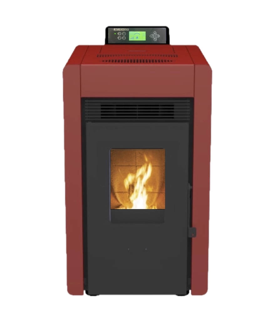 SCHENGER Pelletofen HLP3402 Rot 5,5kW A++ Vollautomatisch Image
