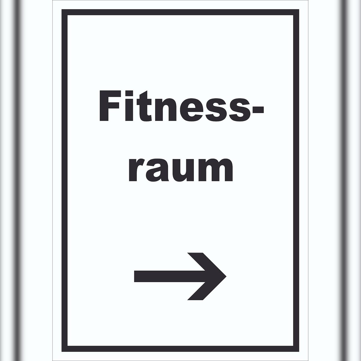 HB-Druck Fitnessraum Schild mit Text und Richtungspfeil rechts Sport Fit hochkant A2 (420x594mm) Image
