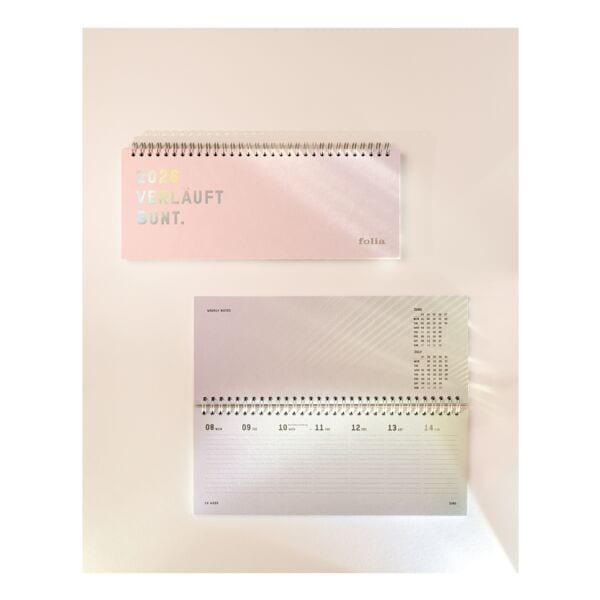 folia Tischkalender »Regenbogen« 2026 rosa Image
