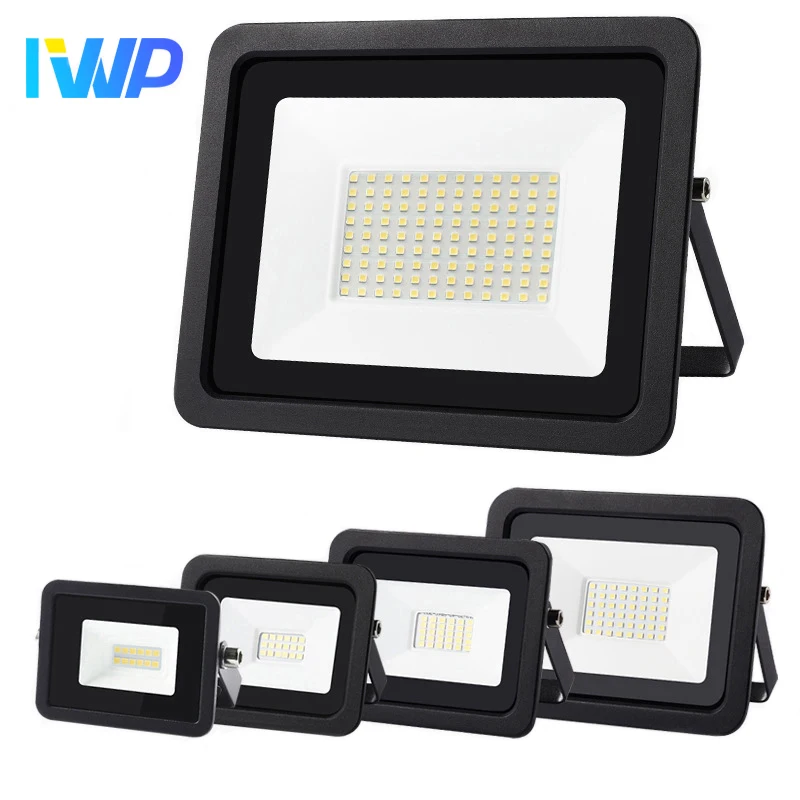 Luce di inondazione a LED 100W 50W 30W 20W 10W AC 220V Esterno IP68 Riflettore impermeabile Faretto Lampione stradale Lampada da parete Illuminazione da giardino