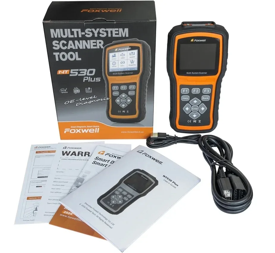 FOXWELL NT530 Plus OBD2-Scanner Öl-, ABS-, EPB-Codeleser Automotive OBD2 SRS Airbag-Diagnose und ABS-Bremsenentlüftungs-Scan-Tool Image