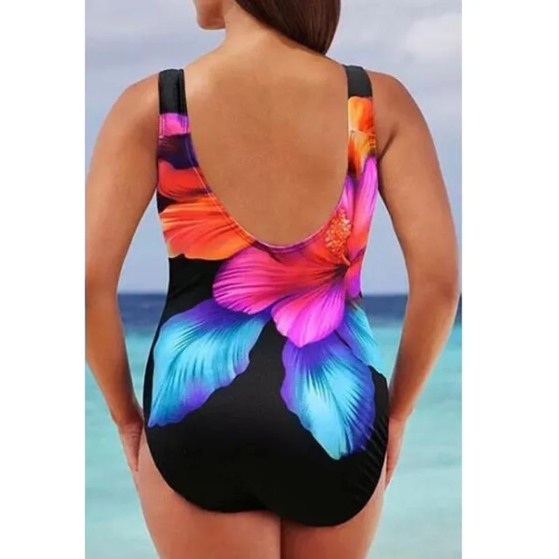 Sexy Einteiliges Große Badeanzüge Body Geschlossen Plus Size Bademode Weiblichen Badeanzug Für Pool Bademode frauen Schwimmen anzug Image