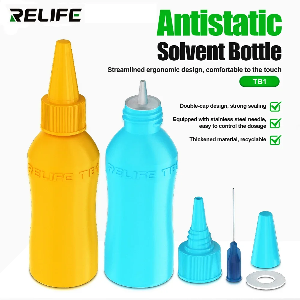Antistatische leere Flasche 50 ml – Lösungsmittel-Alkoholbehälter zum Schweißen von Leiterplatten, Reinigung, DIY-Reparaturzubehör Image