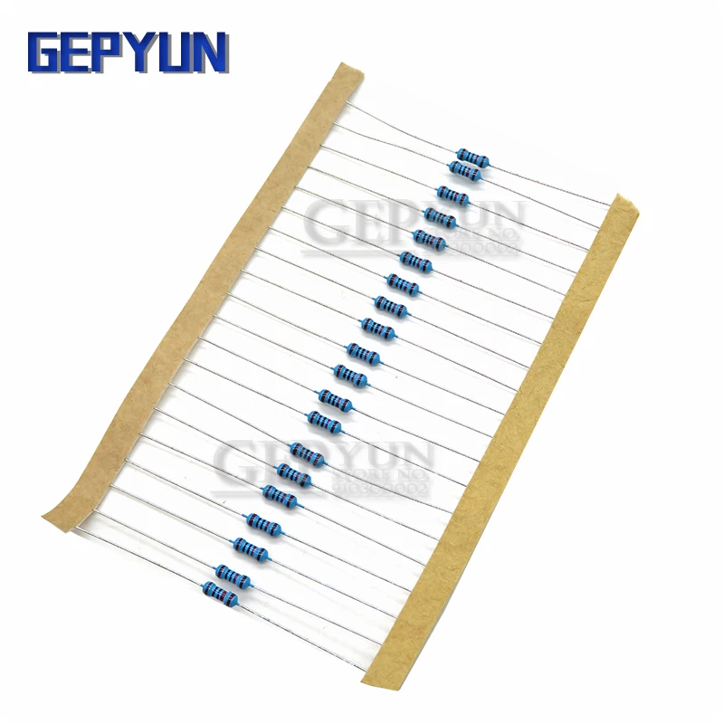 100 Stück 1/4 W Metallschichtwiderstand 1 % 100R 220R 1K 1,5K 2,2K 4,7K 10K 22K 47K 100K 100 220 1K5 2K2 Ohm Widerstand Gepyun 1R~22M Image