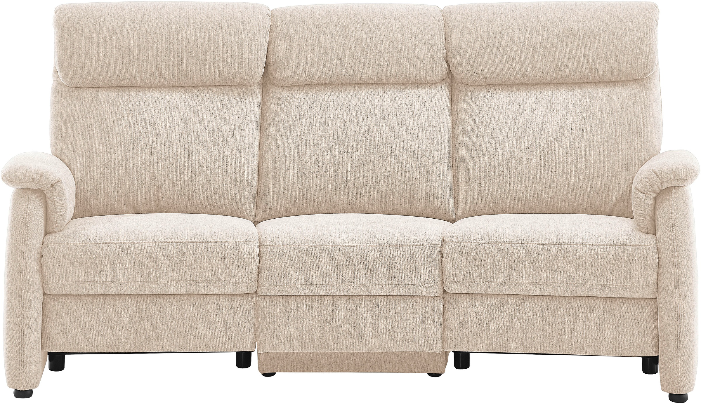 3-Sitzer HOME AFFAIRE "Turin Sofa mit elektrischer Relaxfunktion, Breite 226 cm", sand, B:226cm H:107cm T:97cm, 94% Polyester, 6% Nylon, Sofas, inkl. Tisch, USB & Steckdose, Federkern & pflegeleichtem Bezug