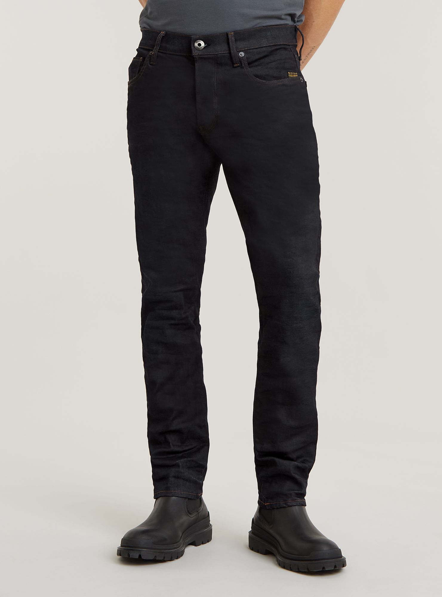 Regular-fit-Jeans G-STAR "3301 Regular Tapered Jeans", Herren, Gr. 29, Länge 34, dk aged, Obermaterial: 79% Baumwolle, 19% Polyester, 2% Elasthan, Jeans