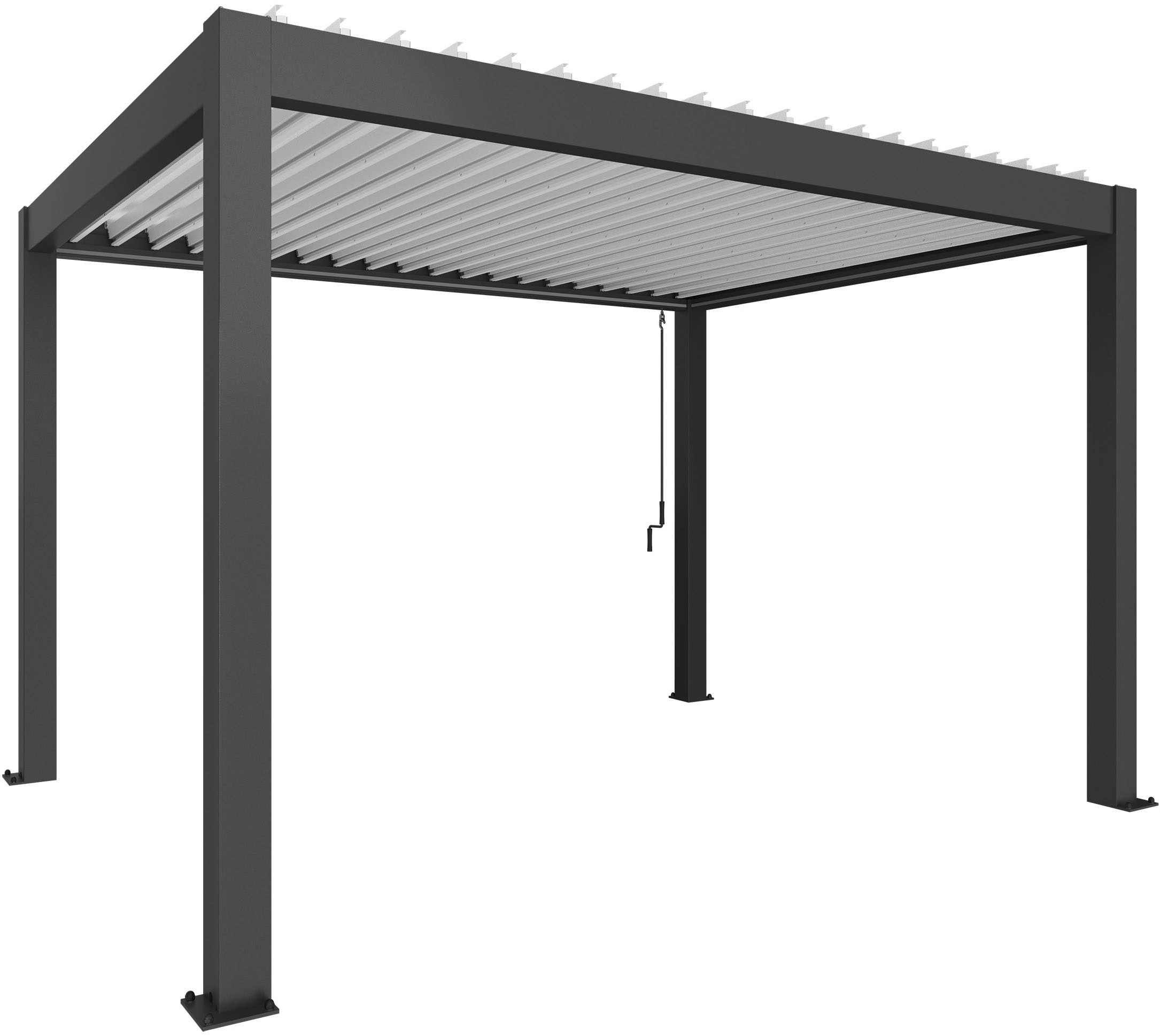 Pergola BIOHORT "4x3, verschiedene Farben", dunkelgrau, metallic, B:404,5cm H:264cm T:312cm, Pergolen, ausgezeichnet mit dem Red Dot Design Award