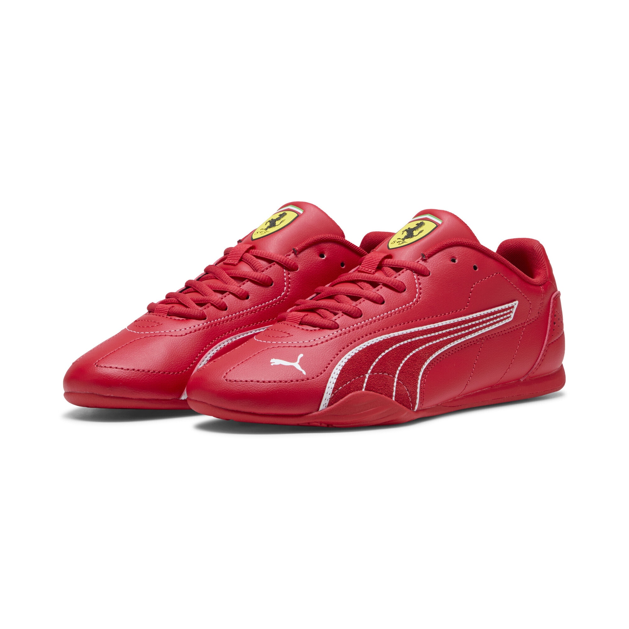 Sneaker PUMA "Scuderia Ferrari Catch Sneakers Erwachsene", Herren, Gr. 43, rosso corsa weiß rot, Obermaterial: Synthetik; Futter: Textil; Innensohle: Textil; Laufsohle: Gummi, Schuhe Sneaker