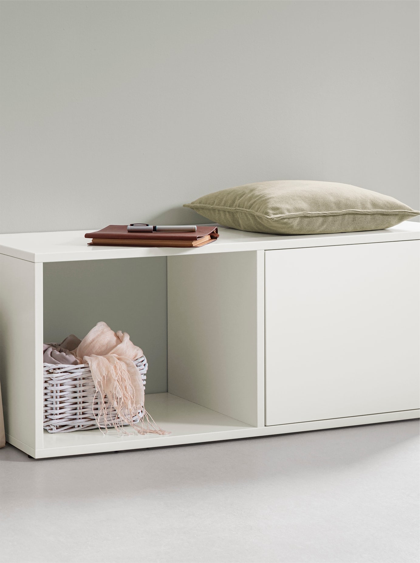 Bank HEINE HOME, taupe, B:100cm H:40cm T:40cm, Holz, MDF, Spanplatte, Sitzbänke