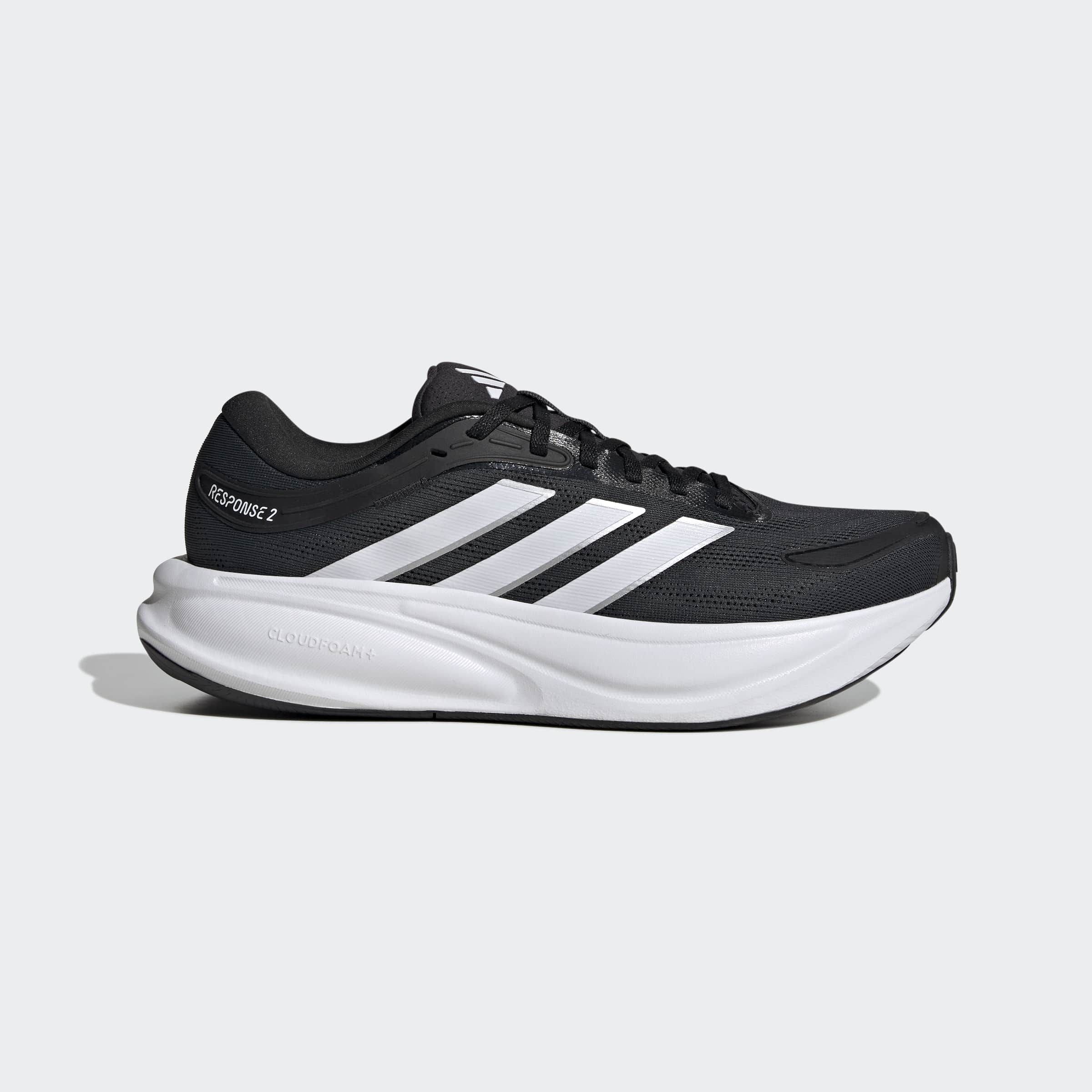 Laufschuh ADIDAS PERFORMANCE "RESPONSE 2", Herren, Gr. 41, core schwarz, ftwr weiß, matte silber, Synthetik, Textil, Schuhe Laufschuh