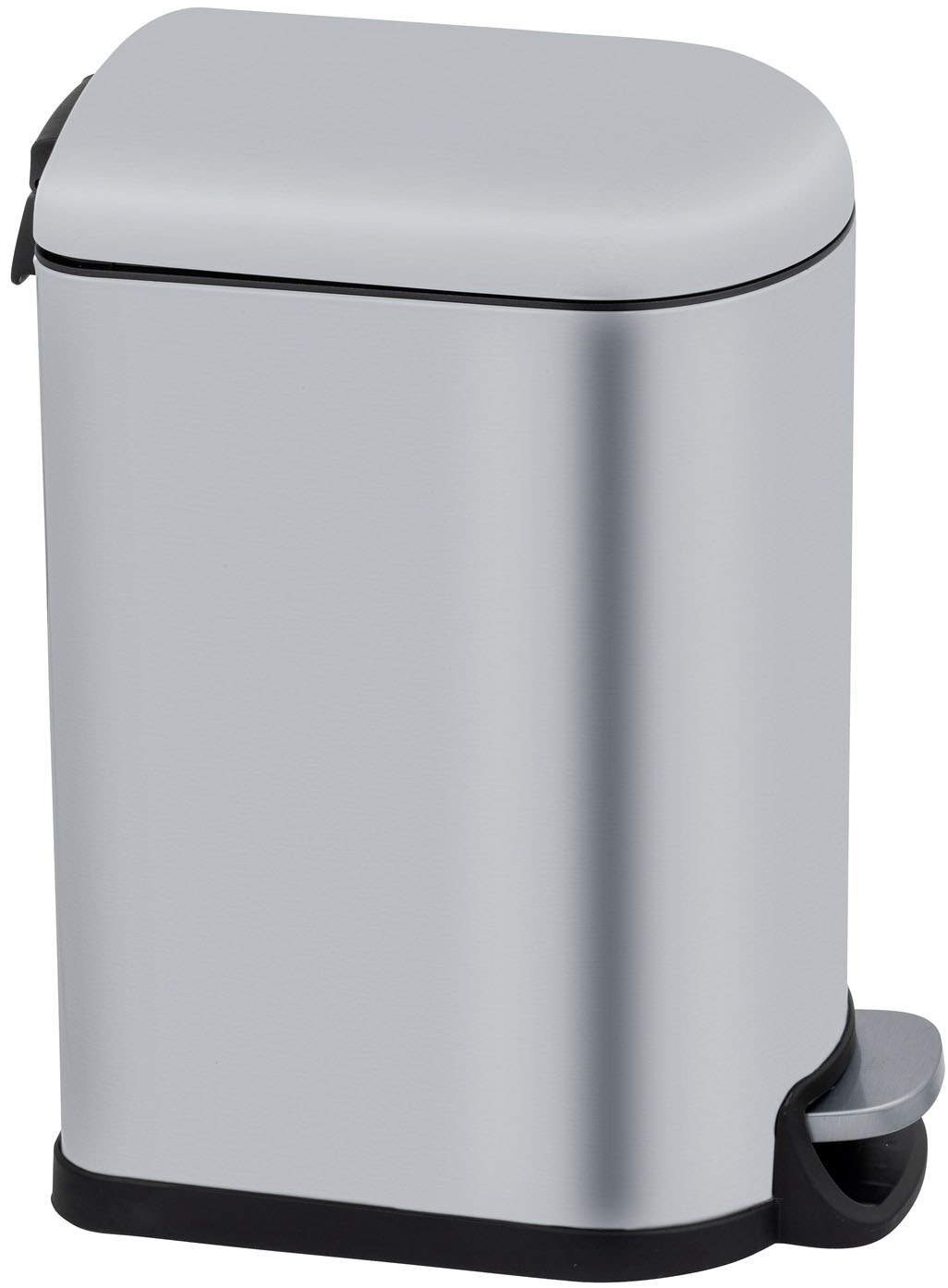 Mülleimer "LARA", silber, B:30cm H:39cm T:18cm, Eisen, Polypropylen, SCHÖNER WOHNEN-KOLLEKTION, Mülleimer, Mülleimer, Treteimer mit Innenbehälter für die Küche, Easy-Close-Mechanik, 10 L