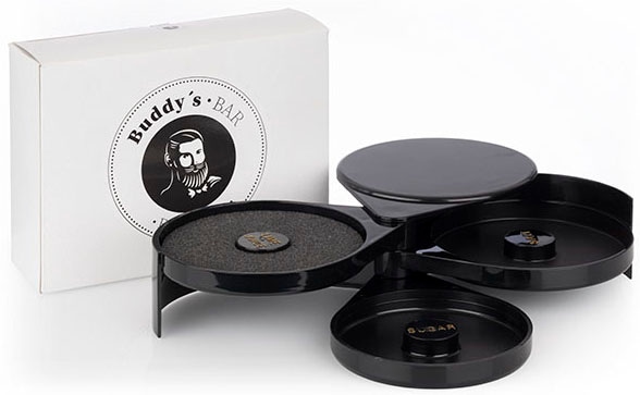 Cocktail-Set BUDDY'S, schwarz, B:15,5cm H:7cm T:20cm, Kunststoff, Cocktail-Sets, Cocktail-Set, Glasumrander, inkl. Schwamm