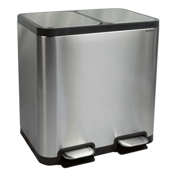 MAUL Tret-Abfalleimer »MAULCycle« 20+20 Liter silber, 46x49.2x37.8 cm